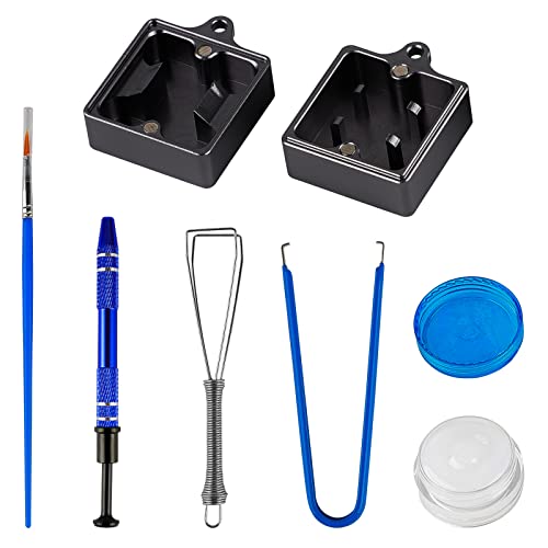 SWAWIS 6 Stück Tastatur-Schmiermittel-Set, Contain Switch Opener, 5ml Switch Lube, Switch Puller, Keycap Puller, Lube Brush, Stem Holder, Switch Opener for Cherry, Gateron, Kailh, Outemu Switches von SWAWIS