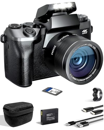 SWE Digitalkamera 4K 64MP Digital Kamera Fotokamera mit 4.0" Touchscreen, Autofokus WiFi Kompaktkamera 16X Digitalzoom Fotoapparat Camera für Einsteiger Jugendliche mit 32G Karte 3000mAh Akku Tasche SWE Digitalkamera 4K 64MP Digital Kamera Fotokamera mit 4.0" Touchscreen, Autofokus WiFi Kompaktkamera 16X Digitalzoom Fotoapparat Camera für Einsteiger Jugendliche mit 32G Karte 3000mAh Akku Tasche von SWE