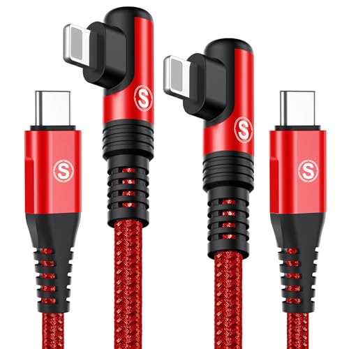 SWECENT USB C Ligtning Kabel [2Stück 2M], 90 Grad i Phone Ladekabel Power Delivery Nylon Fast Typ C Ligtning Ladekabel für i Phone 14/13/Pro/Pro Max/Mini/12/12 Pro Max/Mini/11 Pro/X/XS/XR/8/SE/8 Plus von SWECENT