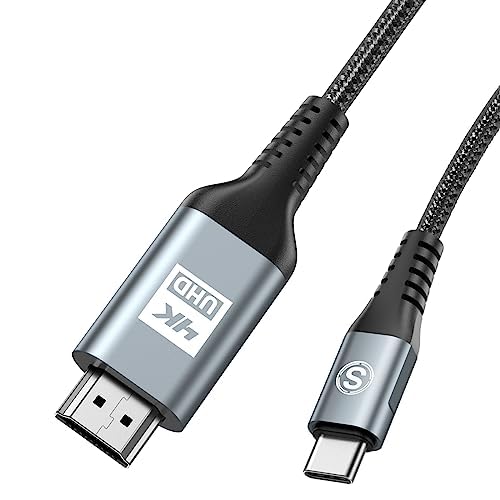 SWECENT USB C auf HDMI Kabel 4K 3M, USB Typ C auf HDMI UHD Kabel Geflochten Thunderbolt 3/4 Adapter für i Phone 15 Pro Max,MacBookPro/Air,iMac,iPad Pro,Samsung S24 S23 zu S8,Surface,Dell,HP,Pixel von SWECENT