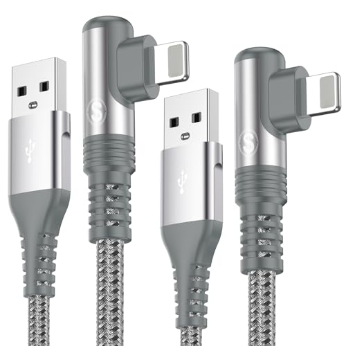 i Phone Ladekabel Ligtning Kabel [2Stück 1M],SWECENT 90 Grad Winkel Ligtning Schnellladekabel kompatibel für i Phone 14/13/11/XS/XS Max/XR/X/8/8 Plus/7/7 Plus/ 6s/6s Plus/6/6 Plus/SE/iPad Mini/Air/Pro von SWECENT