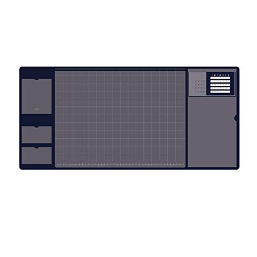 Retro Multifunktion Schreibtischunterlage wasserdicht PU Computertischmatte Mauspad mit Kalender, für Büro & Zuhause I Kalendarium 2021 2022 - Maße 32,8 x 70 (Blau) von SWECOMZE