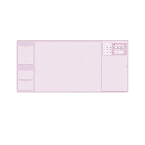Retro Multifunktion Schreibtischunterlage wasserdicht PU Computertischmatte Mauspad mit Kalender, für Büro & Zuhause I Kalendarium 2021 2022 - Maße 32,8 x 70 (Helles Lila) von SWECOMZE