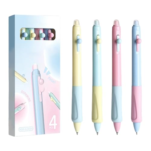 SWECOMZE 4 Stück Cartoon Gelstifte Stift Radierbar Kugelschreiber,Blau Radierbare Stifte, 0.5mm Erasable Pen Set, Löschbare Gelstifte Für Studenten Geschenk, Schul Bürobedarf (Farbe) von SWECOMZE