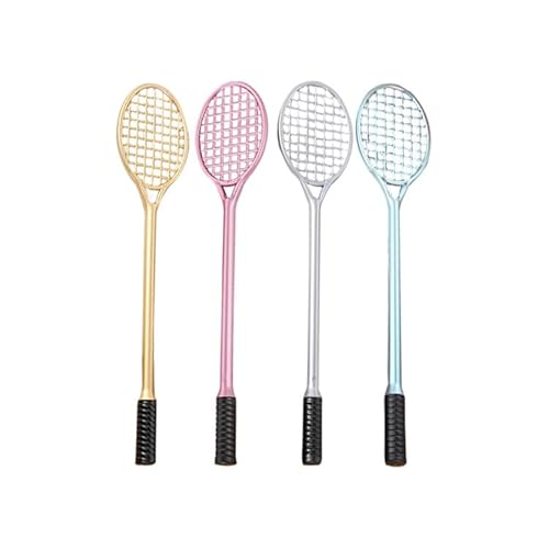 SWECOMZE Kreatives Badmintonschläger-Styling Gelstifte Schwarze Gelschreiber mit feiner Spitze 0,5 mm Kugelschreiber Schwarz für präzises (16 Stück,4 farben) von SWECOMZE