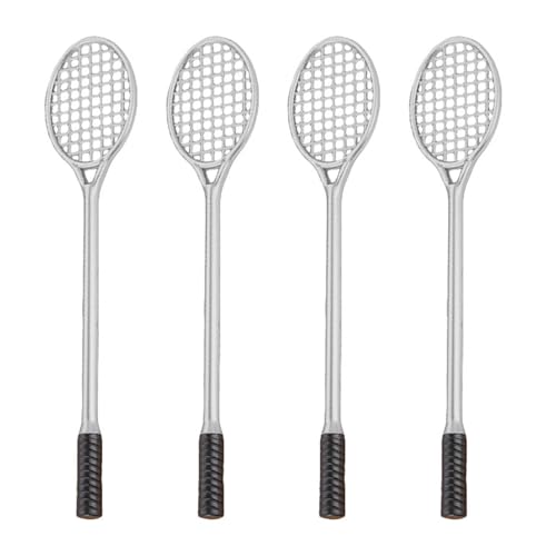 SWECOMZE Kreatives Badmintonschläger-Styling Gelstifte Schwarze Gelschreiber mit feiner Spitze 0,5 mm Kugelschreiber Schwarz für präzises (16 Stück,grau) von SWECOMZE