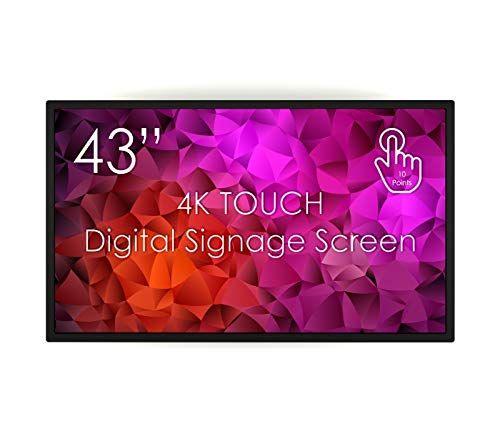 SWEDX SDST43K8-01 Digital Signage Touch-Display 109 cm (43 Zoll) (4K Ultra HD, 3 HDMI 2.0, 2 USB-Player, Timer, 24/7 Betrieb) schwarz von SWEDX