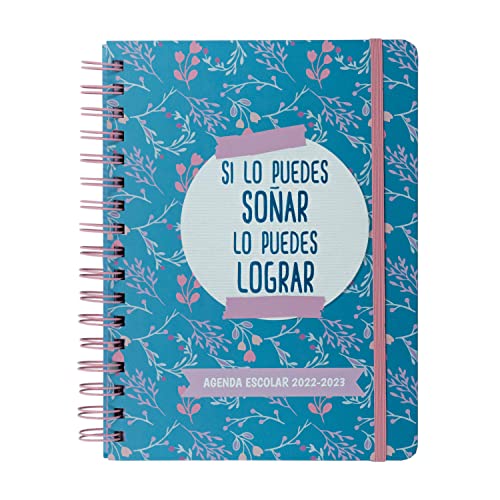 Schülerkalender 2022-2023 - Model If You Can Dream it, You Can Achieve it - Größe DIN A6-21,4x16 cm - Sweetcolors - Wochenansicht - Hardcover und Spiralbindung - Design Bicolor von SWEETCOLOR