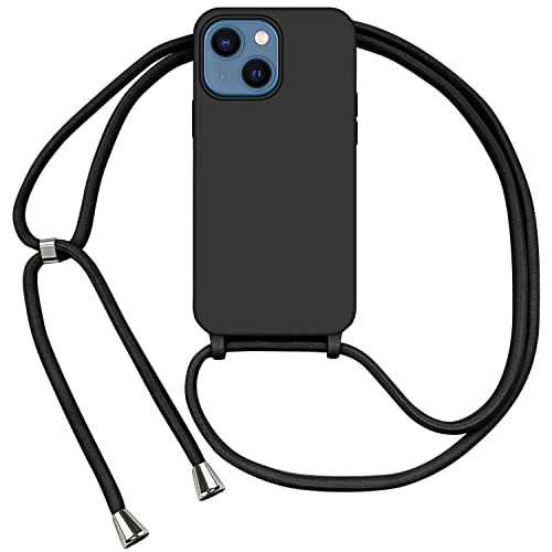 SWEIMEN Handykette Kompatibel Mit iPhone 14 Hülle Silikon, Handyhülle mit Band Rundumschutz und Absturzsicherung Schutzhülle Soft Silikon Kratzfest von SWEIMEN
