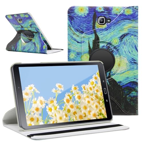 SWEIMEN Hülle Kompatibel mit Samsung Galaxy Tab A 10.1 2016 (SM-T580/T585/T587), PU Lederhülle 360° Drehbar Multi-Winkel Schutz Ständer Schutzhülle für Galaxy Tab A6 10.1 von SWEIMEN
