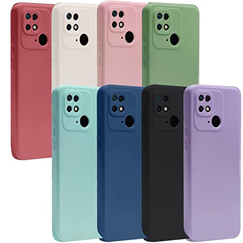 SWEIMEN Hülle für Xiaomi Redmi 10C, Silikon Weiche Ultradünn Handyhülle Matt Stoßfest Anti-Tropfen Schutzhülle[ Rot +Weiß+Rosa+MatchaGrün+Himmelblau+ Blau+Schwarz + Lila ] von SWEIMEN