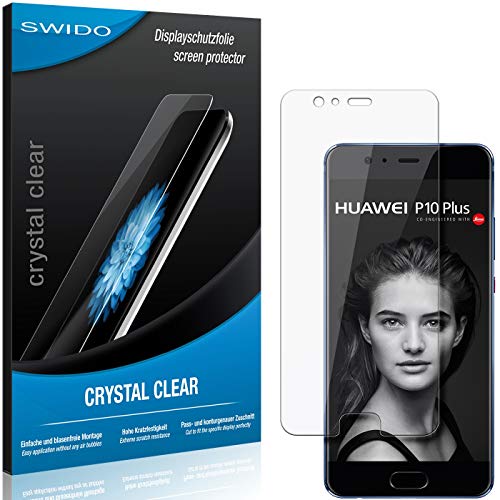 SWIDO Panzer Schutz Folie kompatibel mit Huawei P10 Plus, Displayschutzfolie, Panzerglas Folie, Ultra-Klar, 2 Stück, Made in Germany von SWIDO