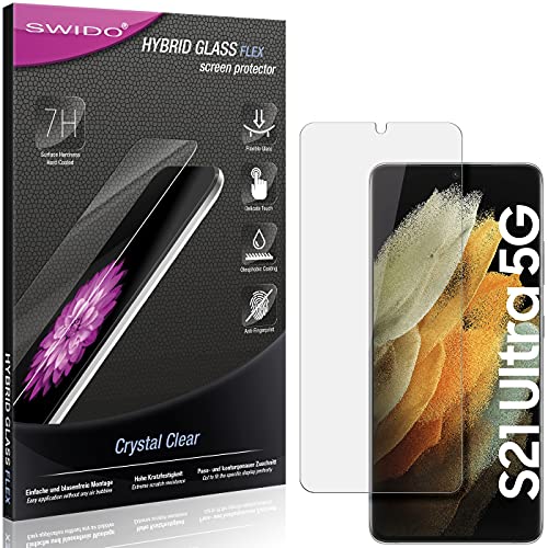SWIDO Panzer Schutz Glas kompatibel mit Samsung Galaxy S21 Ultra 5G, Displayschutzfolie, Ultra-klar, Made in Germany von SWIDO