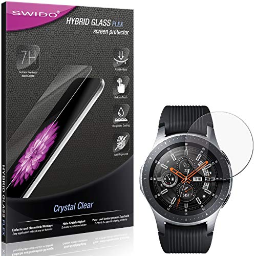 SWIDO Panzer Schutz Glas kompatibel mit Samsung Galaxy Watch, Displayschutzfolie, Ultra-klar, Made in Germany von SWIDO