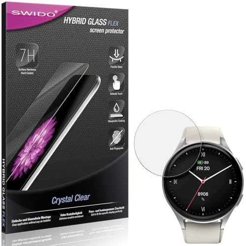 SWIDO Panzerglasfolie kompatibel mit Hama Smartwatch 8900 GPS Schutzglas Displayschutz Hybridglas Glasschutzfolie, KLAR, HD Clear, Kratzfest, Flexibel von SWIDO