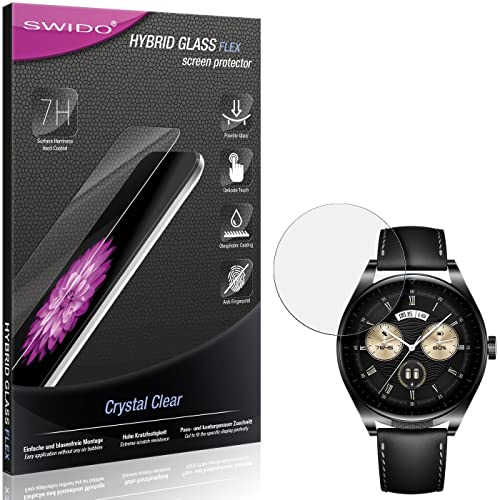 SWIDO Panzerglasfolie kompatibel mit Huawei Watch Buds Schutzglas Displayschutz Hybridglas Glasschutzfolie, KLAR, HD Clear, Kratzfest, Flexibel von SWIDO