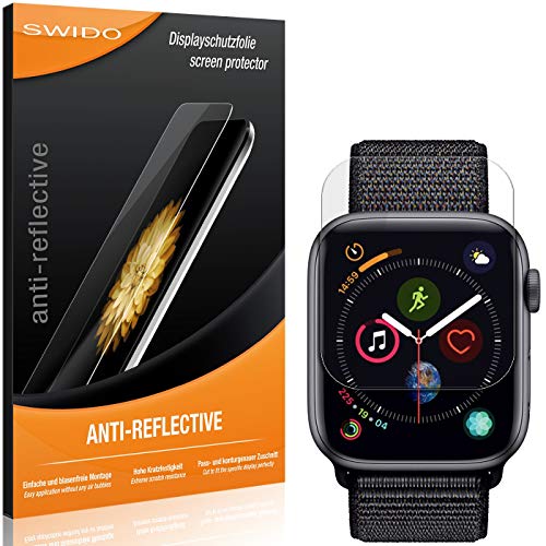 SWIDO Schutzfolie für Apple Watch Series 4 (40mm) [2 Stück] Anti-Reflex MATT Entspiegelnd, Hoher Härtegrad, Schutz vor Kratzer/Folie, Displayschutz, Displayschutzfolie, Panzerglas-Folie von SWIDO