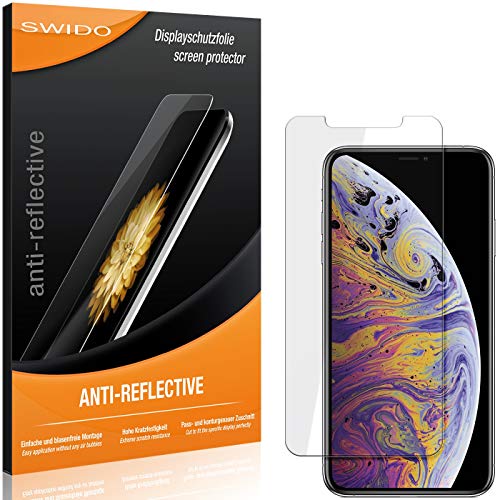 SWIDO Schutzfolie für Apple iPhone XS Max [2 Stück] Anti-Reflex MATT Entspiegelnd, Hoher Härtegrad, Schutz vor Kratzer/Folie, Displayschutz, Displayschutzfolie, Panzerglas-Folie von SWIDO