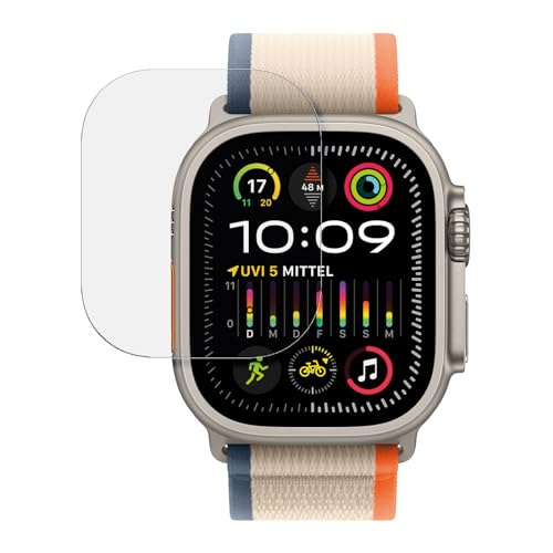 SWIDO Schutzfolie kompatibel mit Apple Watch Ultra 2 49mm [2 Stück] Anti-Reflex MATT Entspiegelnd, Hoher Härtegrad, Folie, Displayschutz, Displayschutzfolie, Panzerglas-Folie von SWIDO