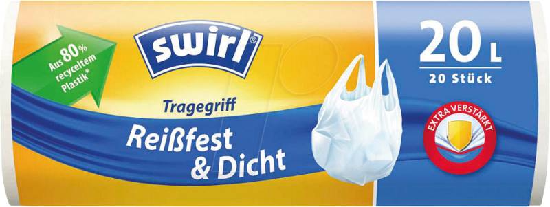 SWIRL 2282 - Swirl Müllbeutel, Tragegriff, 20 Stk, 20 Liter von SWIRL