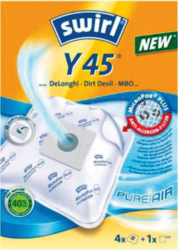 SWIRL 407283 - Staubsaugerbeutel 4 swirl® MicroPor® Plus Y 45 von SWIRL