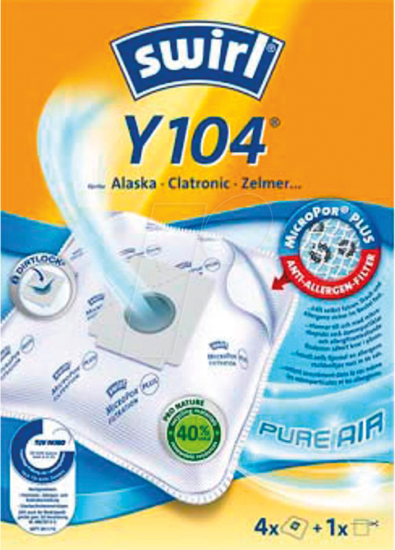 SWIRL 407348 - Staubsaugerbeutel 4 swirl® MicroPor® Plus Y104 von SWIRL