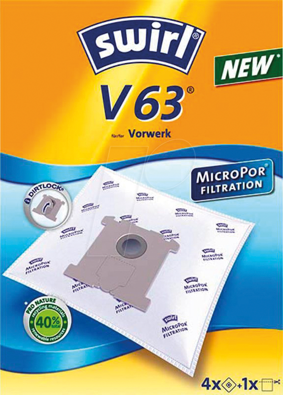 SWIRL 559091 - Staubsaugerbeutel 4 swirl® MicroPor Filtrat. V 63 von SWIRL