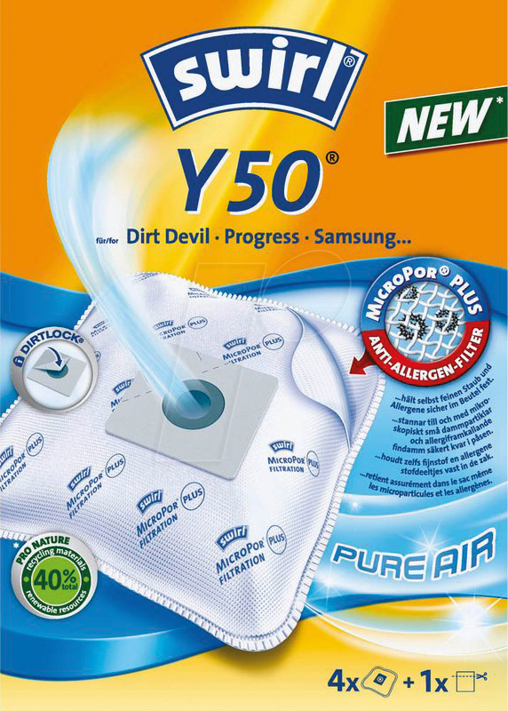 SWIRL 790236 - Staubsaugerbeutel 4 swirl® MicroPor® Plus Y 50 von SWIRL