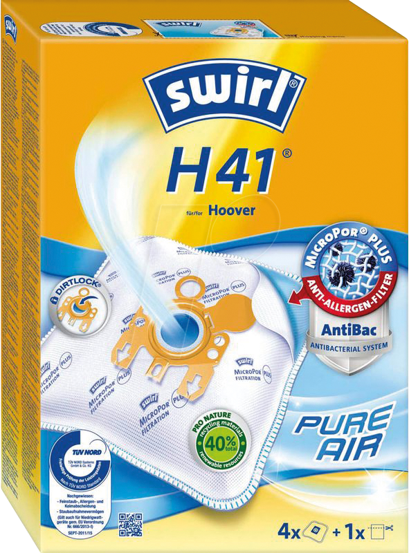 SWIRL 826189 - Staubsaugerbeutel 4 swirl® MicroPor® Plus H 41 von SWIRL