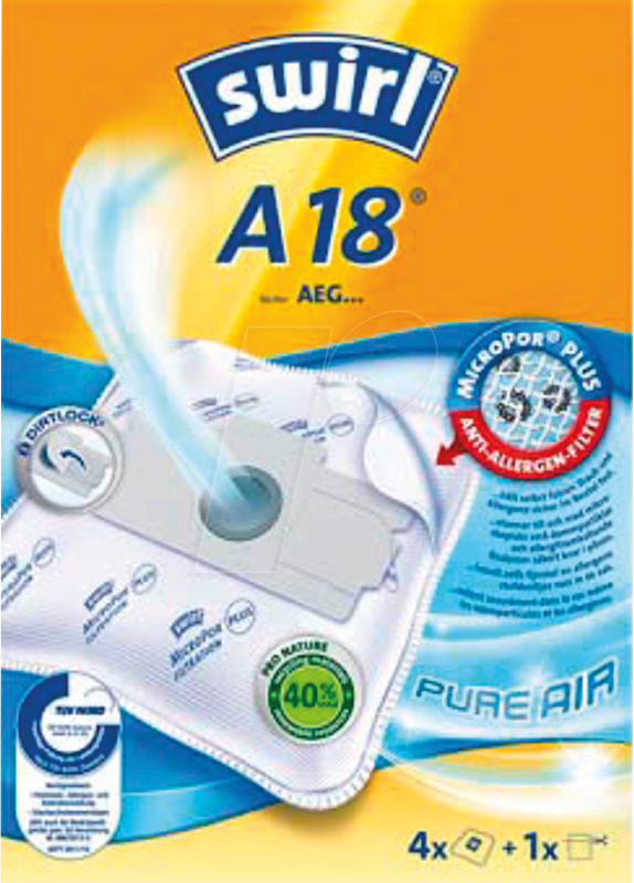 SWIRL 876437 - Staubsaugerbeutel 4 swirl® MicroPor® Plus A 18 von SWIRL