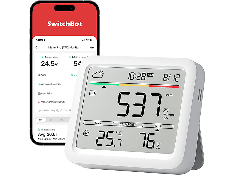 SWITCHBOT Meter Pro CO2 - Messgerät – Smarte Wetterstation, Weiß SWITCHBOT Meter Pro CO2 - Messgerät – Smarte Wetterstation, Weiß von SWITCHBOT