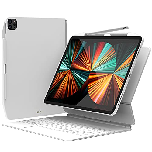 SWITCHEASY CoverBuddy Schutzhülle für iPad Pro 2020 & 2018, kompatibel mit Magic/Smart Keyboard, mit Stifthalter [unterstützt Apple Pencil Aufladen] (neuestes 2021 iPad Pro 12,9 Zoll, Weiß) von SWITCHEASY