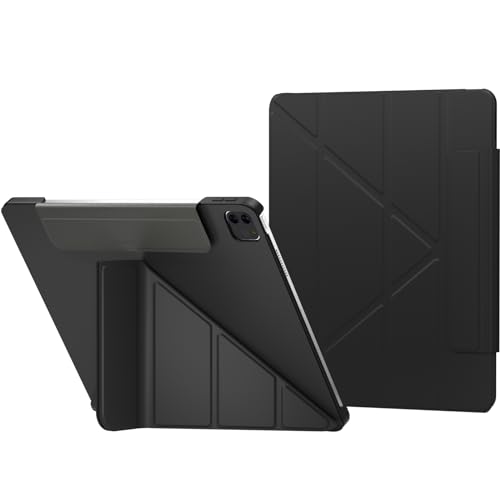 SWITCHEASY Origami iPad Pro 12.9 Hülle - Folio Case für iPad Pro 12,9 Zoll (2018-2022) mit Multi-Winkel-Ständer, Apple Pencil 2 Aufladen - Schwarz von SWITCHEASY