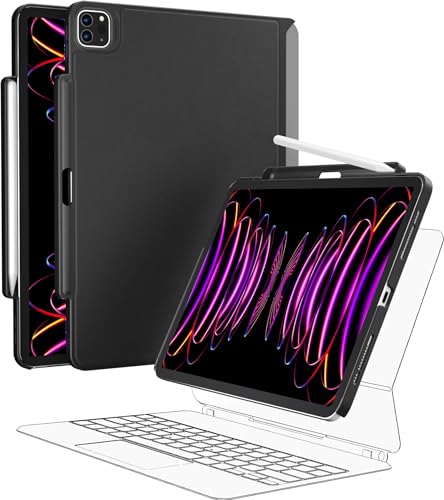 SwitchEasy CoverBuddy Schutzhülle für iPad Pro 12,9 Zoll (32,8 cm), mit Stifthalter, kompatibel mit Magic Keyboard und Smart Keyboard, Leder, Schwarz von SWITCHEASY