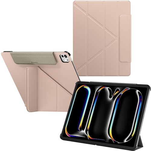 SwitchEasy Origami 2024 Hülle für iPad Pro 11 Zoll mit Stifthalter, Schutzhülle für iPad Pro 11 Zoll M4 (2024) mit Multi-Angle Ständer, Morandi Cover Case, Apple Pencil Pro Charging, Pink Sand von SWITCHEASY