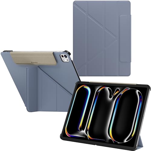 SwitchEasy Origami 2024 Hülle für iPad Pro 13 Zoll mit Stifthalter, Schutzhülle für iPad Pro 13 Zoll M4 (2024) mit Multi-Angle Ständer, Morandi Cover Case, Apple Pencil Pro Charging, Alaskan Blau von SWITCHEASY