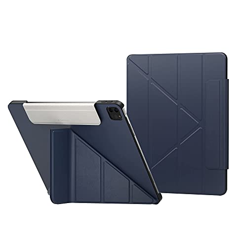 SWITCHEASY Origami Schutzhülle für iPad Air 13 (M2/M3) / iPad Pro 12,9 Zoll (2018–2022), mit Ständer für Apple Pencil 2, Mitternachtsblau von SWITCHEASY