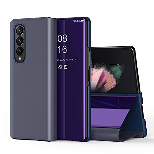 SWMGO® Schutzhülle für Samsung Galaxy Z Fold3 5G, Spiegelbeschichtung, Standfunktion, Violett von SWMGO