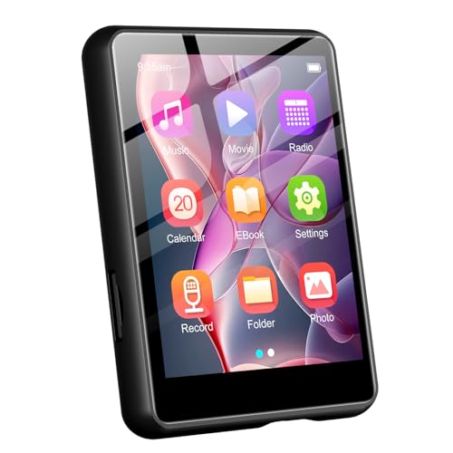 128GB MP3-Player mit Bluetooth 5.3, 2,4-Zoll Touchscreen, HiFi-Klang, integrierter Lautsprecher, Aufnahme, FM-Radio, bis 512GB, kindergeeignet (Schwarz) von SWOFY