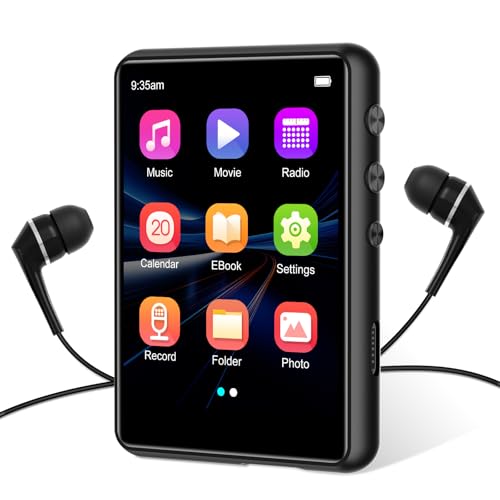 64GB MP3 Player, Bluetooth 5.3 HiFi Music Player, 2.4-Zoll Touchscreen MP3 Player mit Lautsprecher Recorder, FM Radio, Kinder MP3 Player mit Unterstützung für bis zu 128GB (Grau) von SWOFY