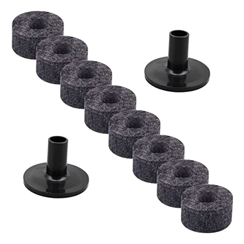 SWOOMEY 1 Satz Drum-Kit-Zubehör Trommelbeckenständer Filze Pads klein Trommelfilzauflage Unterlage Beckenfilzauflage Trommelbeckenhülsen Zubehör für Beckenersatz Becken Ärmel Metall Black von SWOOMEY