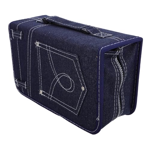SWOOMEY Elegante Denim-Disc-Aufbewahrungstasche DVD-Hülle 128 Kapazität CD-Tasche CD-Organizer für das Home Office von SWOOMEY