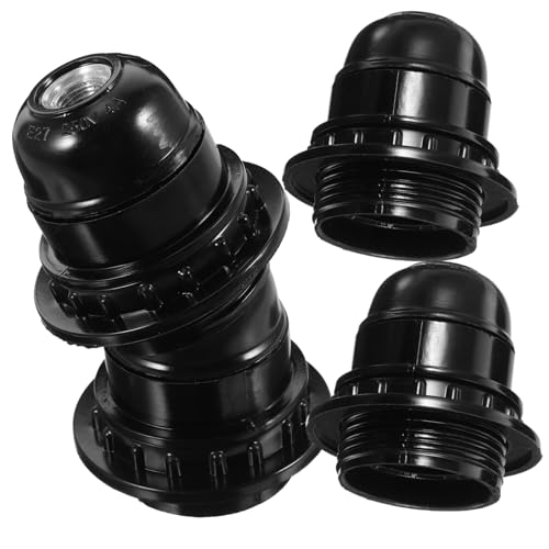 SWOOMEY 4Stücke Lampensockel Ersatz Bakelit Lampenfassung DIY Licht Halterung für Pendelleuchten Deckenlampen und Tischlampen Kompatibel und Langlebig für Zuhause und Büro von SWOOMEY