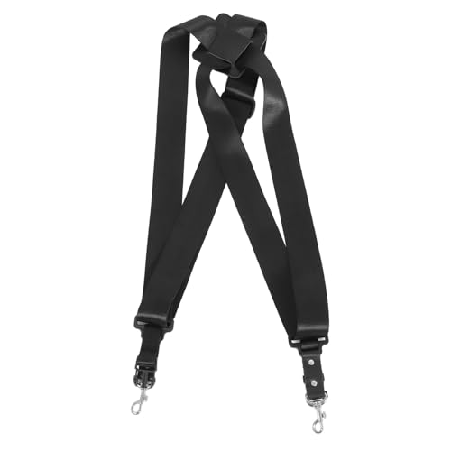 SWOOMEY Breiter Schultergurt Trommelschlinge für Trommelgurt Handtrommeln gürtel Snare-Drum-Part verstellbarer Snaredrum-Gurt Snaredrum-Zubehör Leder Black von SWOOMEY
