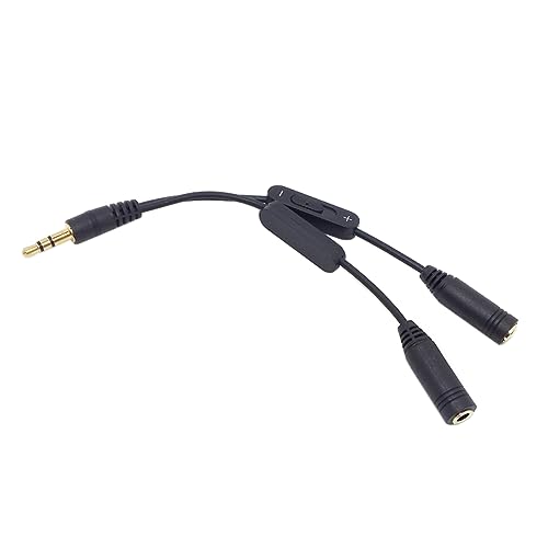 SWOOMEY Kopfhörer Mikrofon Splitter Adapter Buchsen Audio Y Splitter für PC Smartphone Tablet Vergoldete Anschlüsse für Klangqualität von SWOOMEY