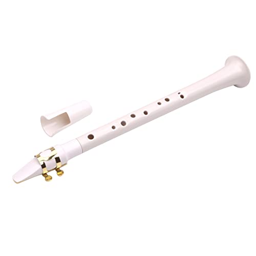 SWOOMEY Tragbares Saxophon Mini Saxophon Für Anfänger Holzblasinstrument Weiß Für Musikliebhaber Handgefertigt Und Leicht Transportierbar Perfektes von SWOOMEY