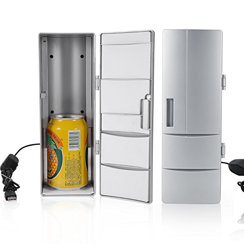 Sugoyi Mini-Kühlschrank mit Gefrierfach, kompakte Mini-USB-Kühlschrank mit Gefrierfach Dosen Bierkühler Wärmer Reisen Auto Büro verwenden von SWOQ