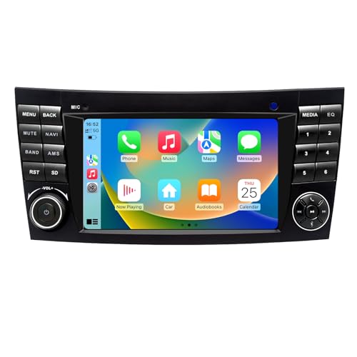 Mercedes Benz E-Klasse W211 G-Klasse W463 CLK W209 CLS W219 Autoradio mit Apple CarPlay Android Auto,7 pollici IPS Touchscreen Android 13.0 Bluetooth für Auto mit GPS Navi WiFi AM/FM (4+64G) von SWTNVIN