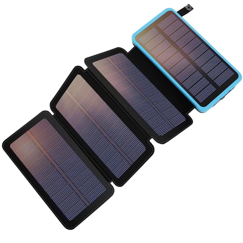 Notfallrucksack Solar Powerbank - Testsieger mit 25000mAh(Blau,25000mAh) von SWZEC