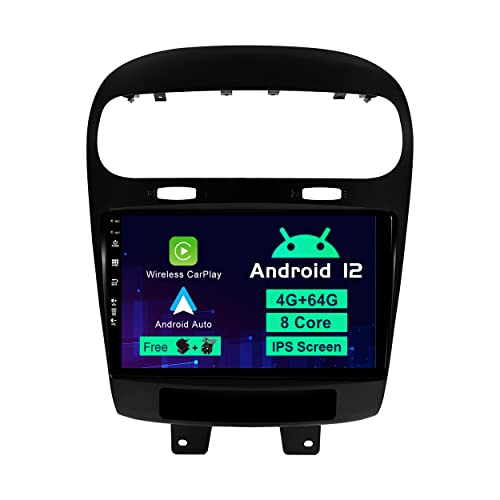 SXAUTO Android 12 IPS Autoradio Passt für Fiat Freemont Dodge Journey Leap (2012-2020) - Eingebaut Carplay/Android Auto/DSP - Kamera + MIC - 4G+64G - DAB 4G 360-Camera AHD SWC Fast-boot - 2 Din 9 Zoll von SXAUTO